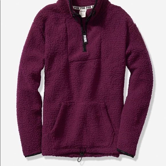 PINK Victoria's Secret Tops - VS PINK Sherpa Quarter Zip Large